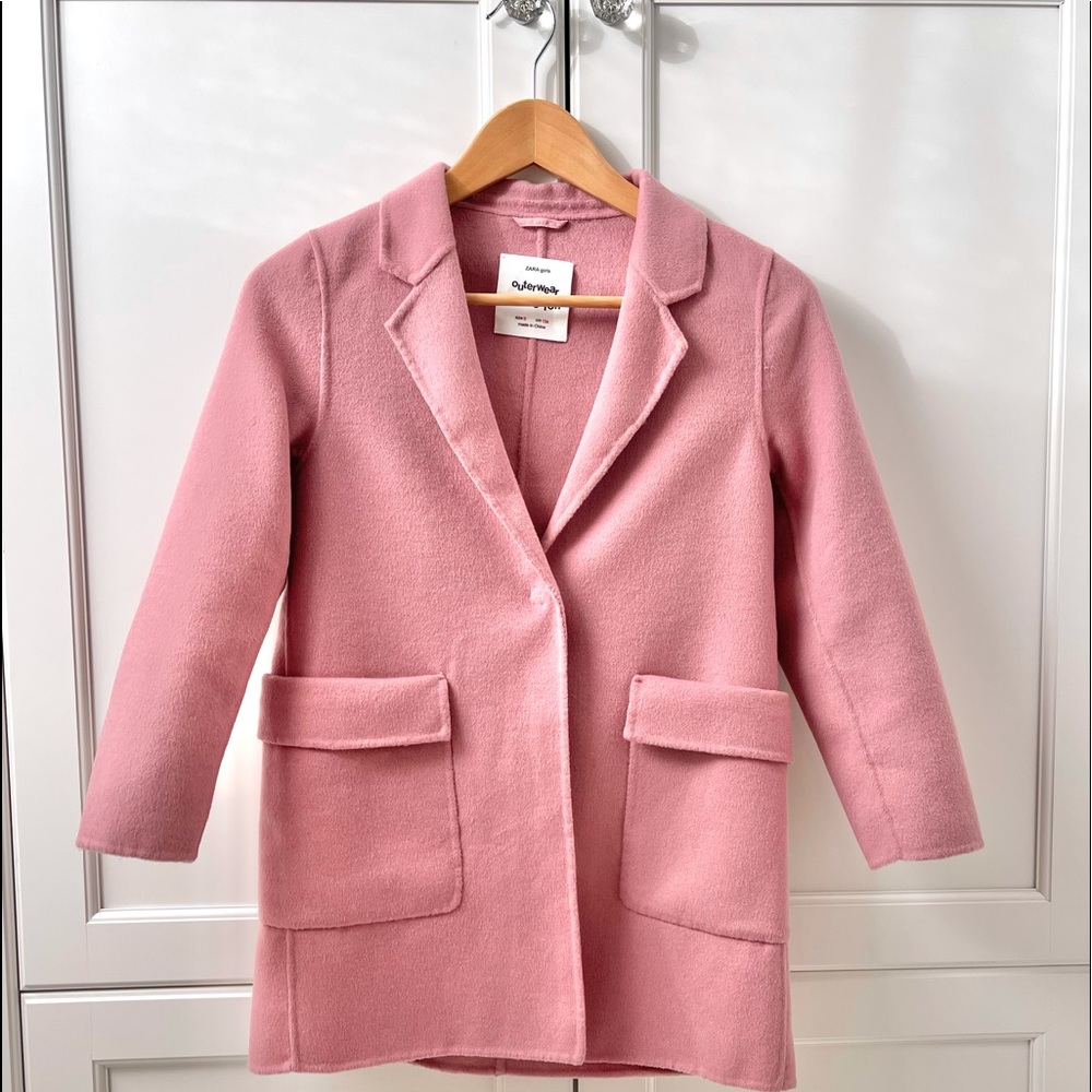 Zara girls pink coat worn once size 9